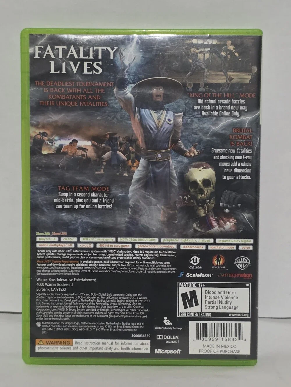 Mortal Kombat (Xbox 360, 2011) Complete CIB